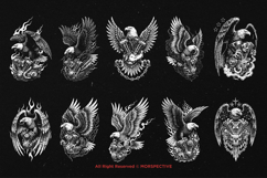 10 Bundle Dark Art Eagle Engine Bird Motorcycle V Twin Biker Product Image 6