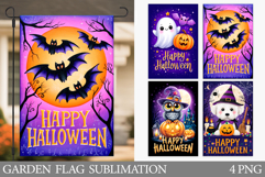 Halloween Garden Flag Design. Halloween Animals Garden Flag Product Image 1