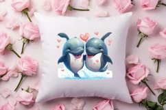 Couple Animal Valentines Day Clipart, Watercolor Couple Product Image 4