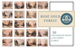 Whimsical Forest Digital Paper, Rose Gold Forest Journaling Product Image 4