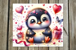 Valentine animals | penguin Skinny tumbler sublimation Product Image 4