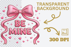 oquette Valentine Sublimation PNG - Be Mine Puffy 3D Text Product Image 4