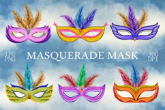 Mardi Gras Hand Drawn Masquerade Mask Product Image 1