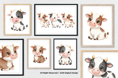 15 Bundle Watercolor Baby Cow Buffalo Milk Horn Farm Sticker Product Image 4