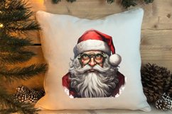 Watercolor Peeking Santa and Snowman Clipart, Christmas PNG Product Image 4