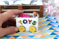 Miniature toy box laser cut download file. Dollhouse nursery Product Image 4
