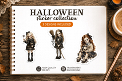 Gothic Halloween Girls Stickers Dark Academia Creepy school Product Image 1