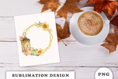 Watercolor Autumn lantern Clipart png Product Image 4