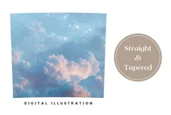 Glitter Sky Tumbler Wrap, Blue Tumbler Sublimation, Sky PNG Product Image 4