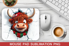 Christmas Highland Cow Mouse Pad Design - Unique Mouse Pad Product Image 1