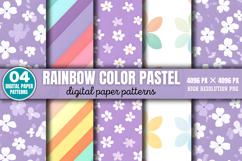 Rainbow Color Pastel Digital Paper Background PNG Product Image 1