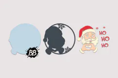 Ho Ho Ho Christmas Santa Door Hanger SVG, Laser Cut File Product Image 4