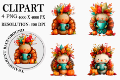 Whimsical Thanksgiving Clipart Watercolor PNG Product Image 1