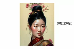 10 images Asian woman art. Instant Download: Exquisite Asian Product Image 6