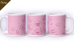 Sublimation Mug Wrap 11 and 15 oz/ Painted Summer Flowers Product Image 2