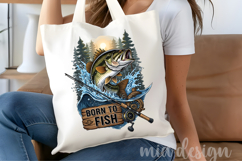 Born to Fish PNG, Largemouth Bass Fishing Sublimation Product Image 4