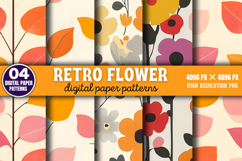 Retro flower pattern floral Digital Paper Background Bundle Product Image 5