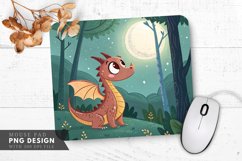 Moonlit Forest Dragon Mouse Pad PNG Design Product Image 1