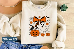 Vintage Halloween Ghost Coquette Png sublimation design Product Image 4