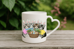 Cute Cats Wear bunny ear Easter Day PNG Sublimation | Happy Product Image 4