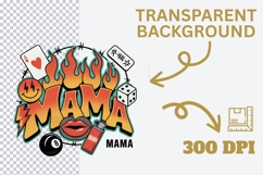 Flame Mama Sublimation Design | Retro Edgy Mama PNG Product Image 3