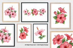15 Bundle Watercolor Hibiscus Flower Blossom Hawaiian Floral Product Image 4