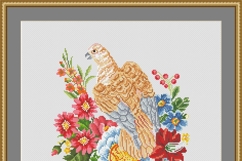 Hawk Vintage Cross Stitch Pattern with Flowers Product Image 6