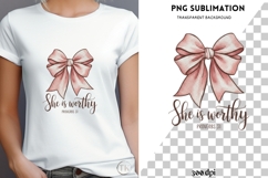 She is worthy png design for T-shirts Product Image 4