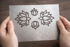 Laser cut lotus flower file, geometric vector template cnc Product Image 4