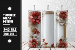 3d flower frame Tumbler Wrap | Sublimation | 20 oz Skinny Product Image 1