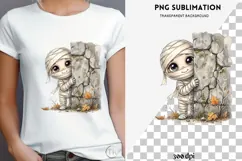 Peeking mummy halloween png design for T-shirts Product Image 4