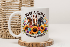 Just A Girl Who Loves Horses PNG, Country Cowgirl Design Product Image 3