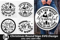 Christmas Round Sign SVG Design - Joy to the World Product Image 1