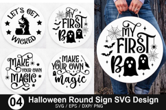 Halloween Round Sign SVG Design - My first boo Product Image 1
