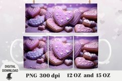 Sweet heart Mug Wrap, heart 3d Mug Sublimation, Valentine Product Image 1