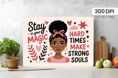 Afro Girl/Woman Melanin braided hair Cutting Board PNG Desig Product Image 1
