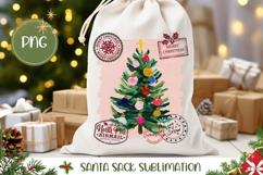 Pink Christmas Tree Santa Sack, Christmas Tree PNG Product Image 1