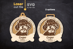 Dog Medal Miniature Poodle SVG laser cut files for Glowforge Product Image 3