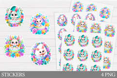Easter Bunny Sticker Design. Cute Bunny Sticker Printable Product Image 1