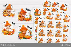 Halloween Cow Sticker Design. Halloween Sticker Printable Product Image 1