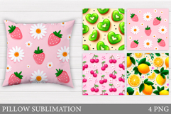 Berries Pillow Design. Fruits Pillow Sublimation Product Image 1