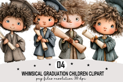 Whimsical Graduation Clipart Watercolor PNG Product Image 1