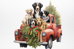 Vintage Red Truck With Many Clipart Product Image 4