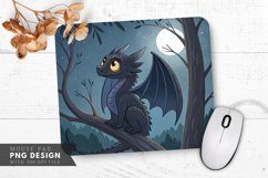 Curious Night Dragon Mouse Pad PNG Design Product Image 1