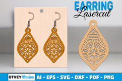 Mandala Earring Lasercut Product Image 1