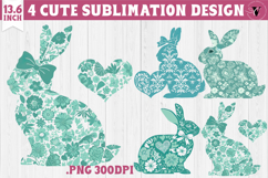 Easter bunny sublimation | Bunny silhouette Product Image 1