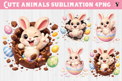 Easter bunny in egg sublimation | Funny spring bunny Product Image 1