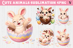 Easter bunny in egg sublimation | Funny spring bunny Product Image 1