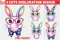 Coquette Easter sublimation | Easter Bunny Face Product Image 1
