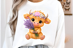Easter Highland Cow Clipart Product Image 3